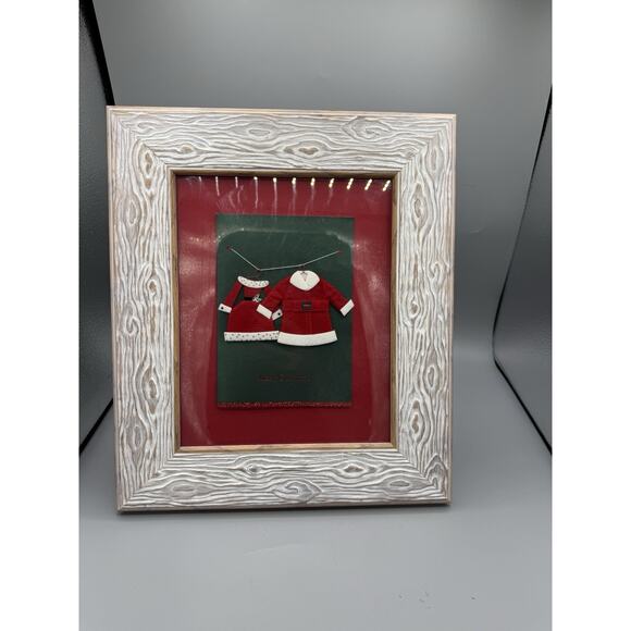 Framed Felt Christmas Wall Art – Santa & Mrs Claus Outfits Shadow Box 11x13 - Picture 1 of 4